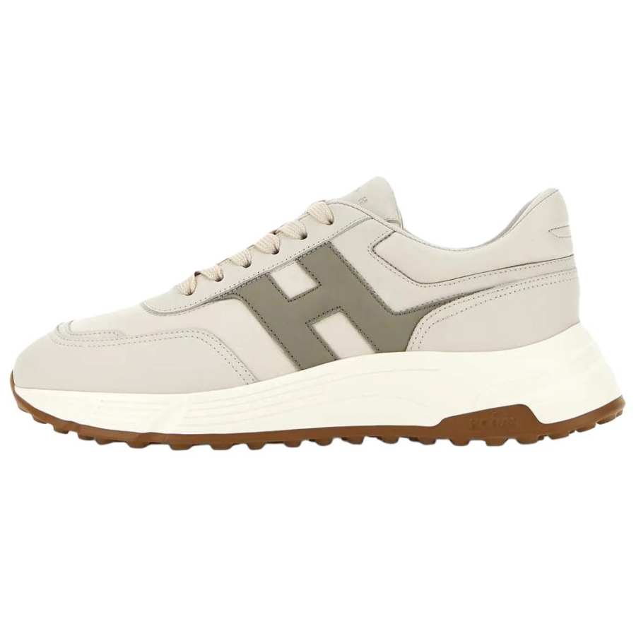 HOGAN Hyperlight H Patch H563 Leather Low top Casual Shoes 4.5cm Men's Beige