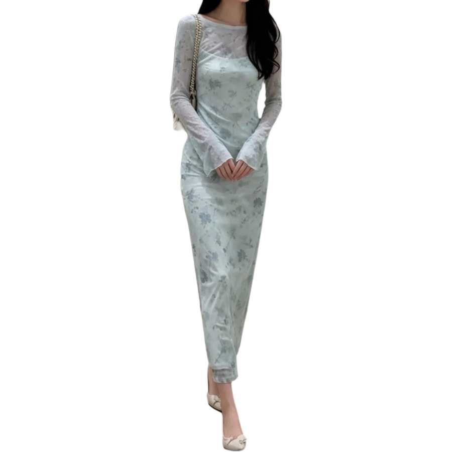 JBBCN Two Piece Skirt Sets Women's Crew Neck Thin Long
