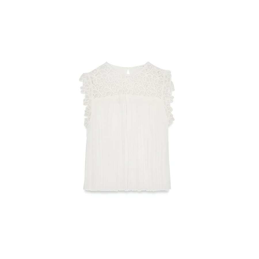ZARA T Shirts Women's White Crew Neck
