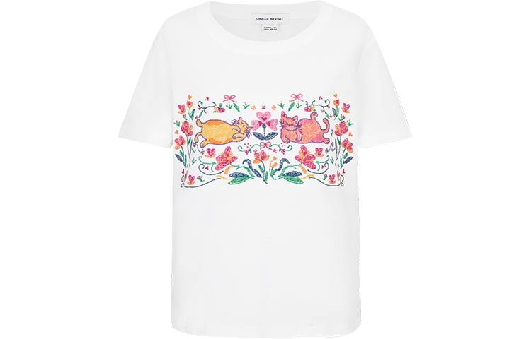 URBAN REVIVO T Shirt Women's Raw White