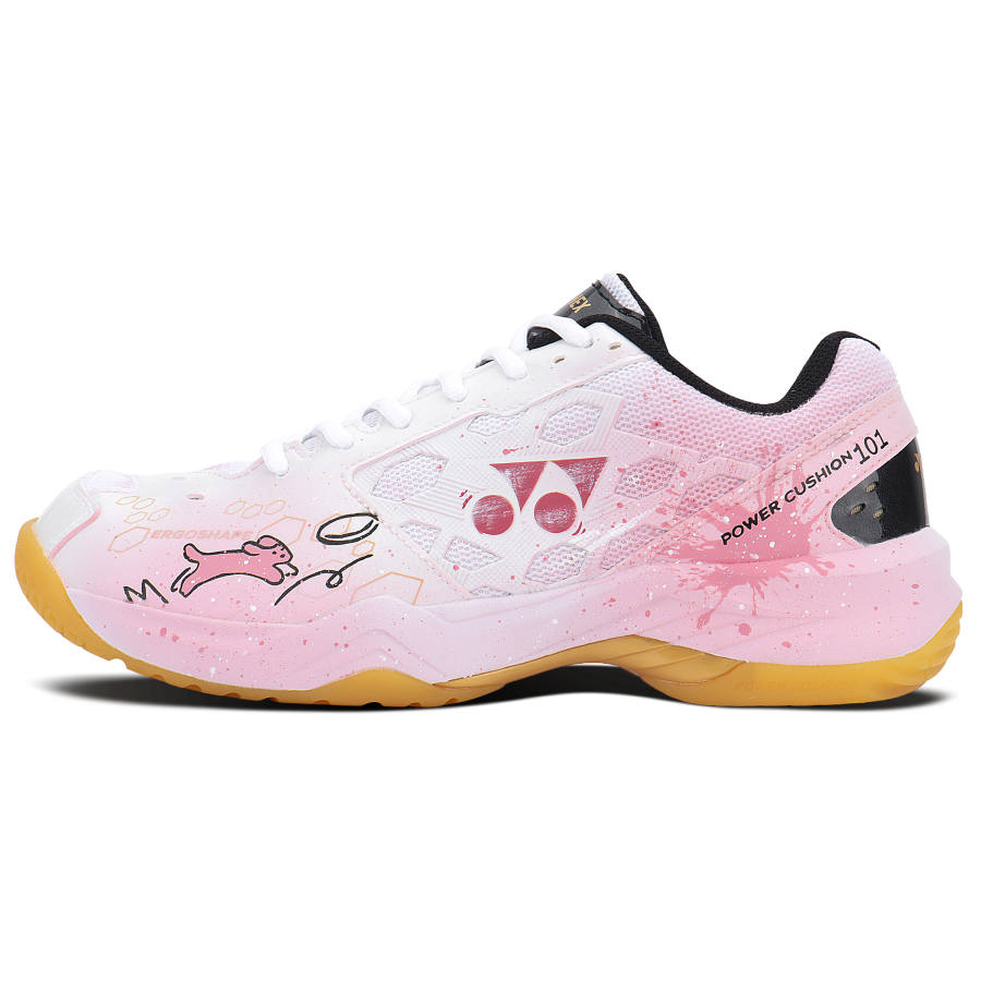 YONEX Power Cushion Cushioning Abrasion Resistant Breathable Low top Badminton Shoes Unisex Pink White