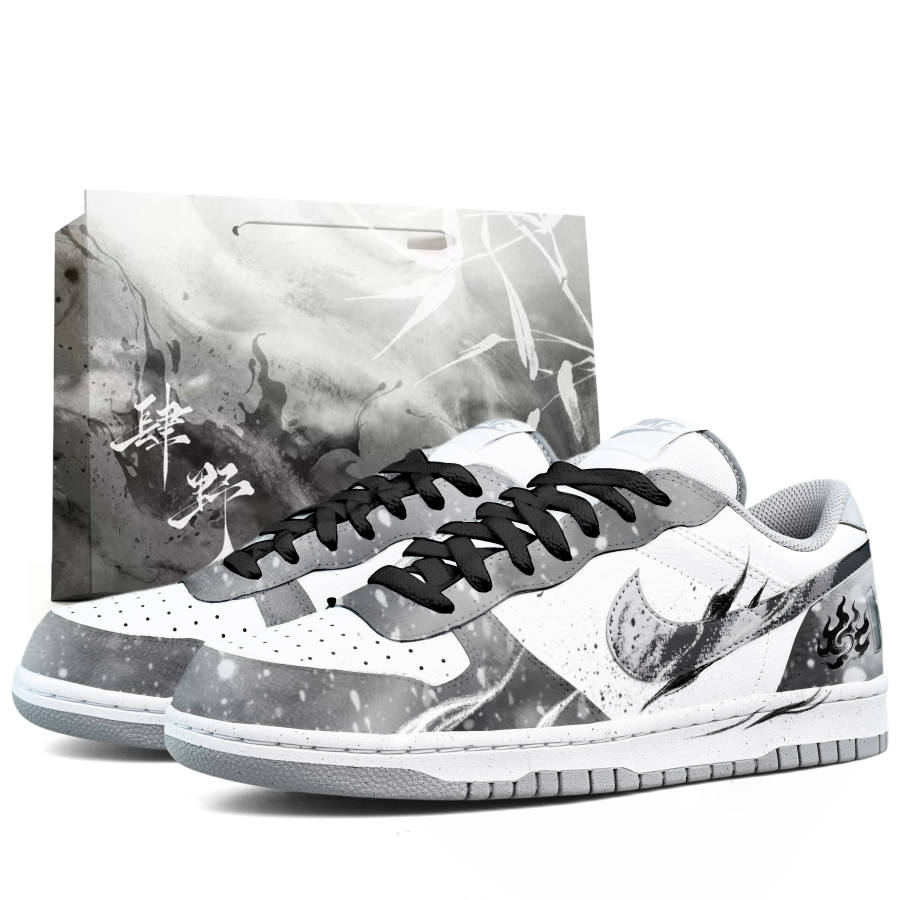 Nike Nike Big Cushioning Abrasion Resistant Lightweight Slip Resistant Low top Skateboard Shoes Men's White Black