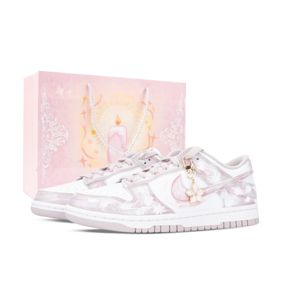 Nike Nike Dunk Monster Lab, Twelve Gods Of Flowers Fragrant Osmanthus Low top Skateboard Shoes Women's White Pink