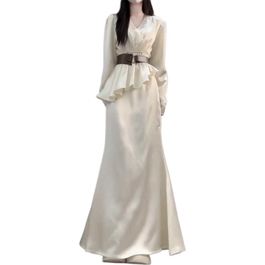 JBBCN Two Piece Skirt Sets Women's V Neck Moderate Long