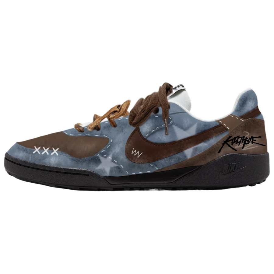 Nike Nike Terra Manta Fantasia, Wasteland Saturn Textile, Leather Slip Resistant Low top Casual Shoes Women's Blue