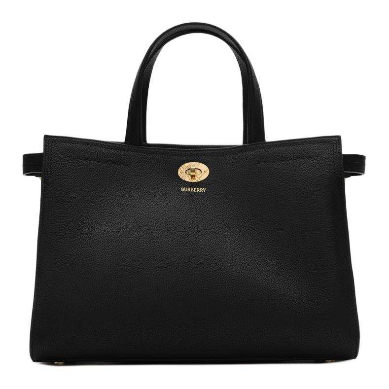 Burberry Cotswolds Calfskin Handbag Small Women's Black