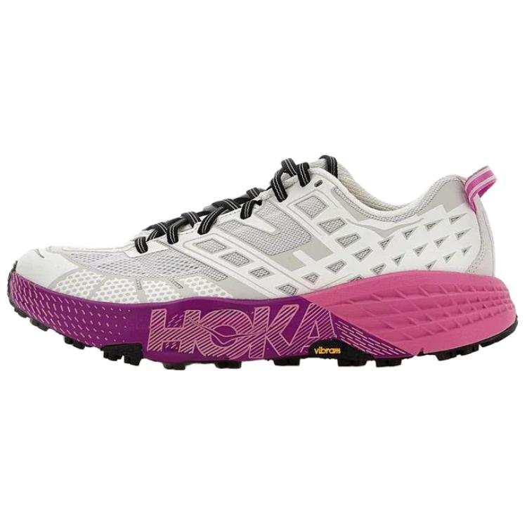 HOKA ONE ONE SPEEDGOAT 2 Trail Running Shoes Unisex White Purple Pink