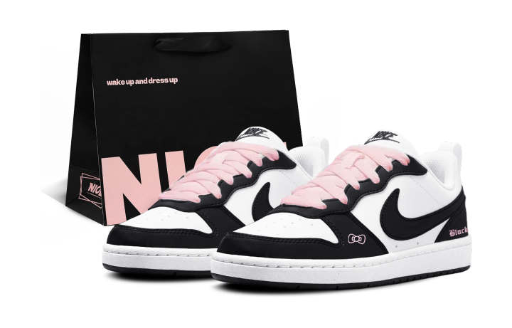 Nike Nike Court Borough Low top Kids' Skateboarding Shoes Black Pink Teenagers