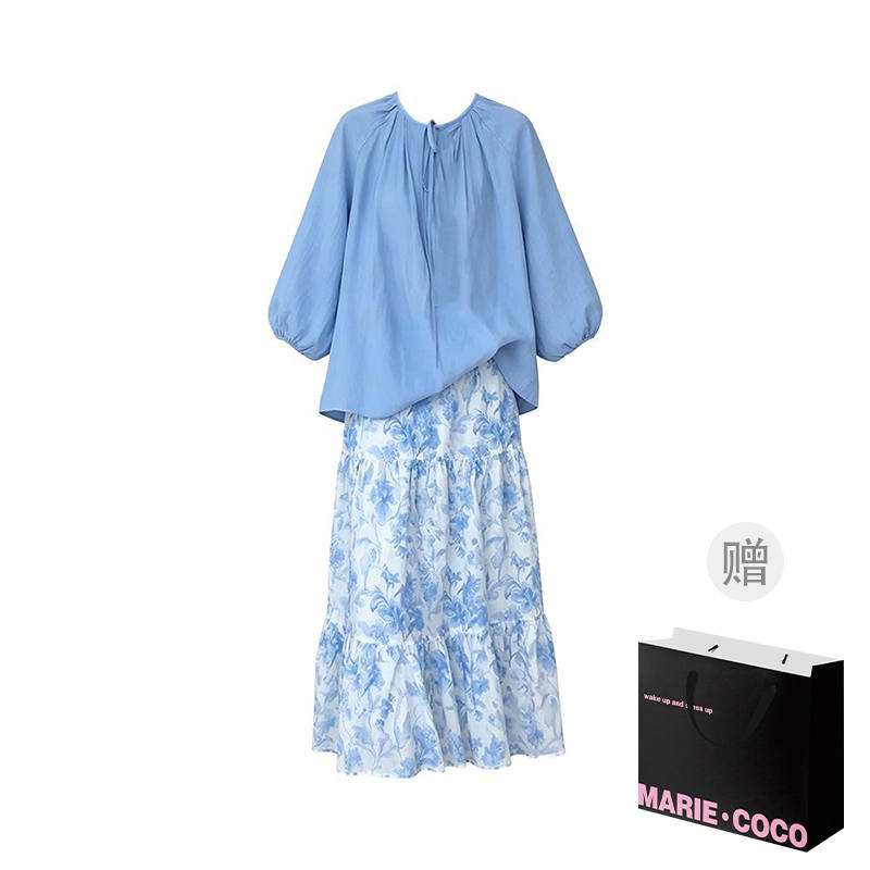 MARIE·COCO Two Piece Skirt Sets Women's Lace Up Moderate Long