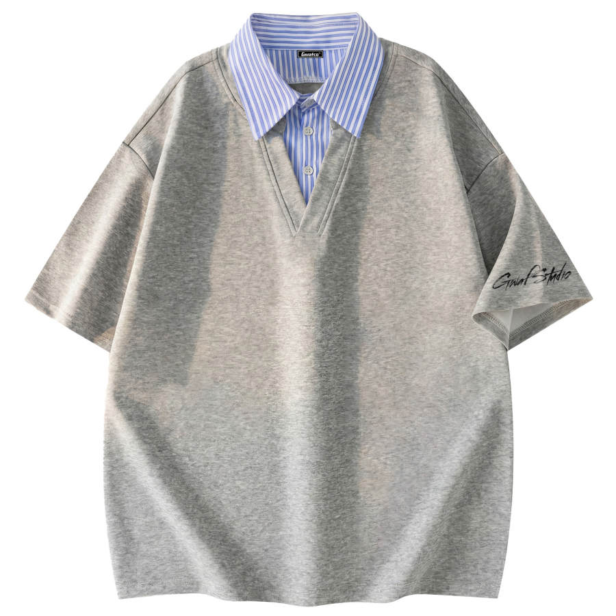 GWAF Polo Shirts Unisex Lapel Moderate Mock Two Piece