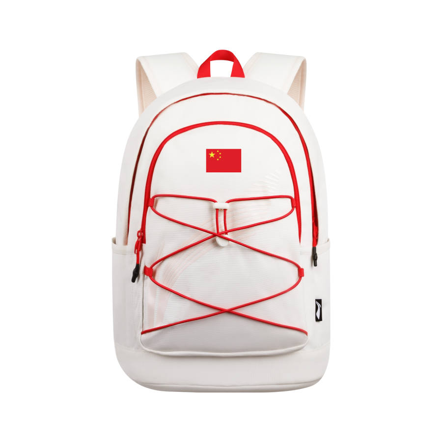 Li-Ning Li Ning Polyester Backpack Unisex Beige/Pomegranate Powder