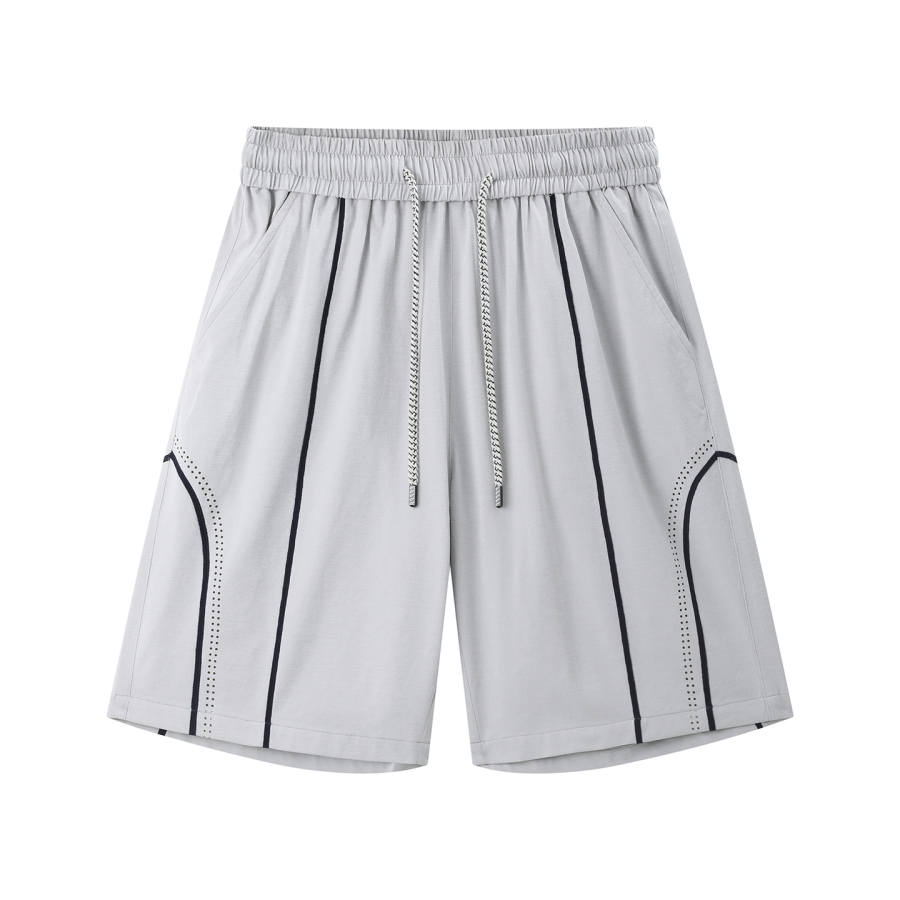Tonlion Casual Shorts Unisex Thin Straight Fit Pants