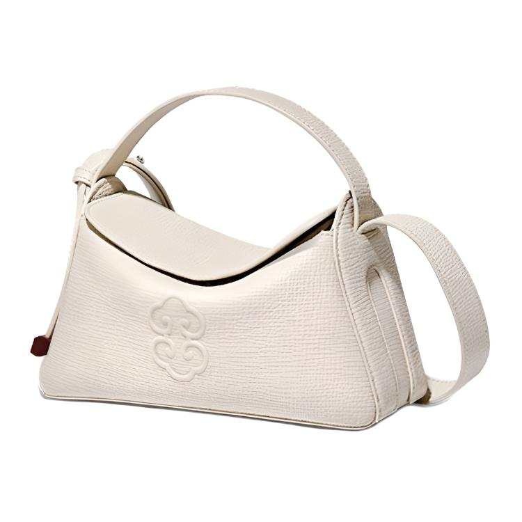 GUANYI Grain Top Grain Cow Leather Crossbody Bag, One Shoulder Handbag Women's White/Brown/Black
