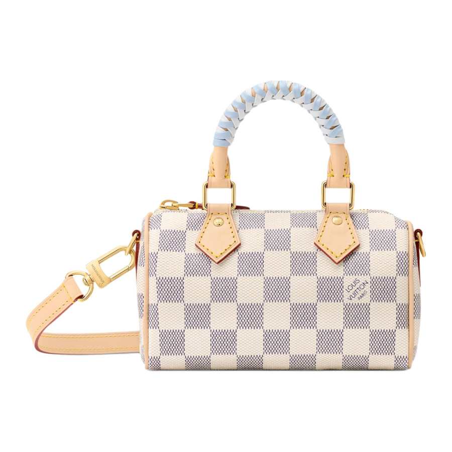 LOUIS VUITTON NANO SPEEDY Coated Canvas Shoulder Bag, Crossbody Bag, Handbag Women's Beige