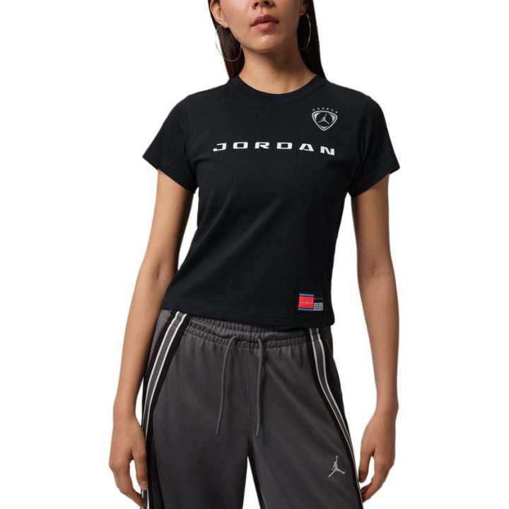 Jordan Jordan T Shirts Women's Black Crew Neck Moderate