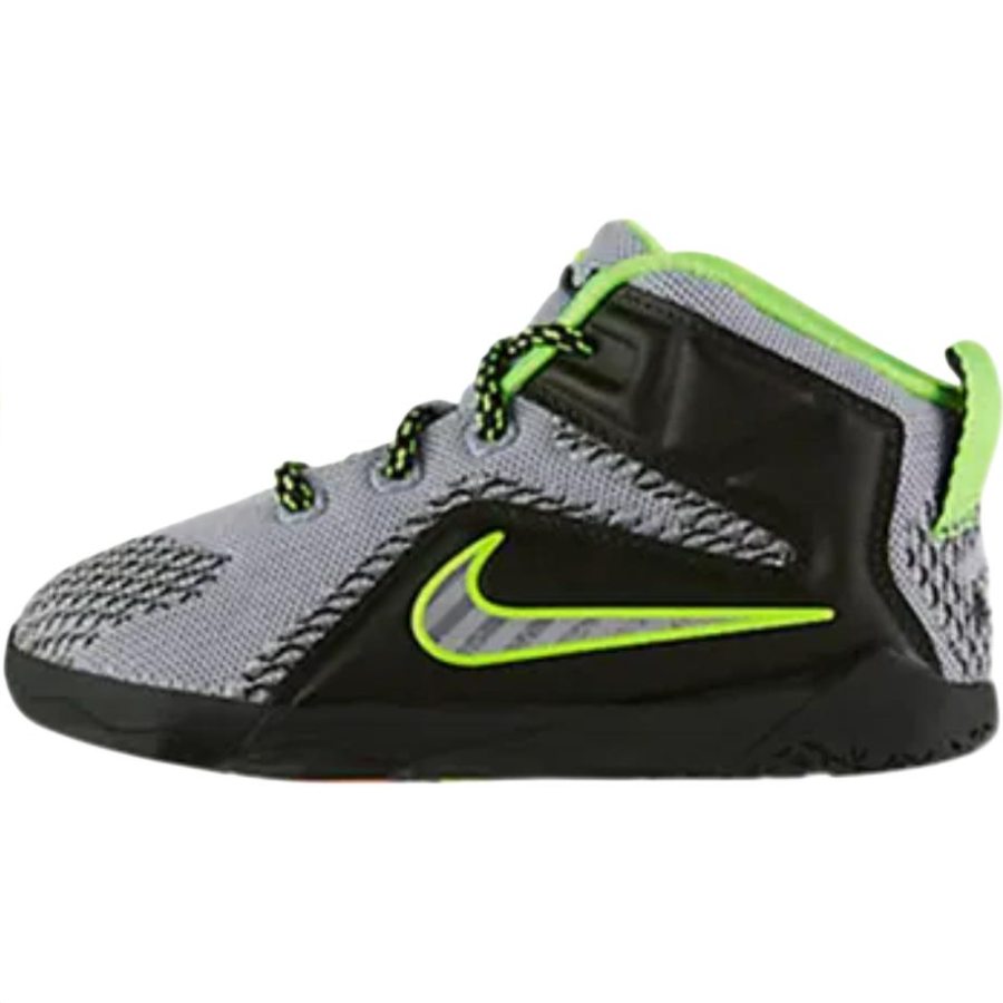 Nike Nike Lebron 12 Mid top Toddler Shoes Gray Black Green Infant And Toddler