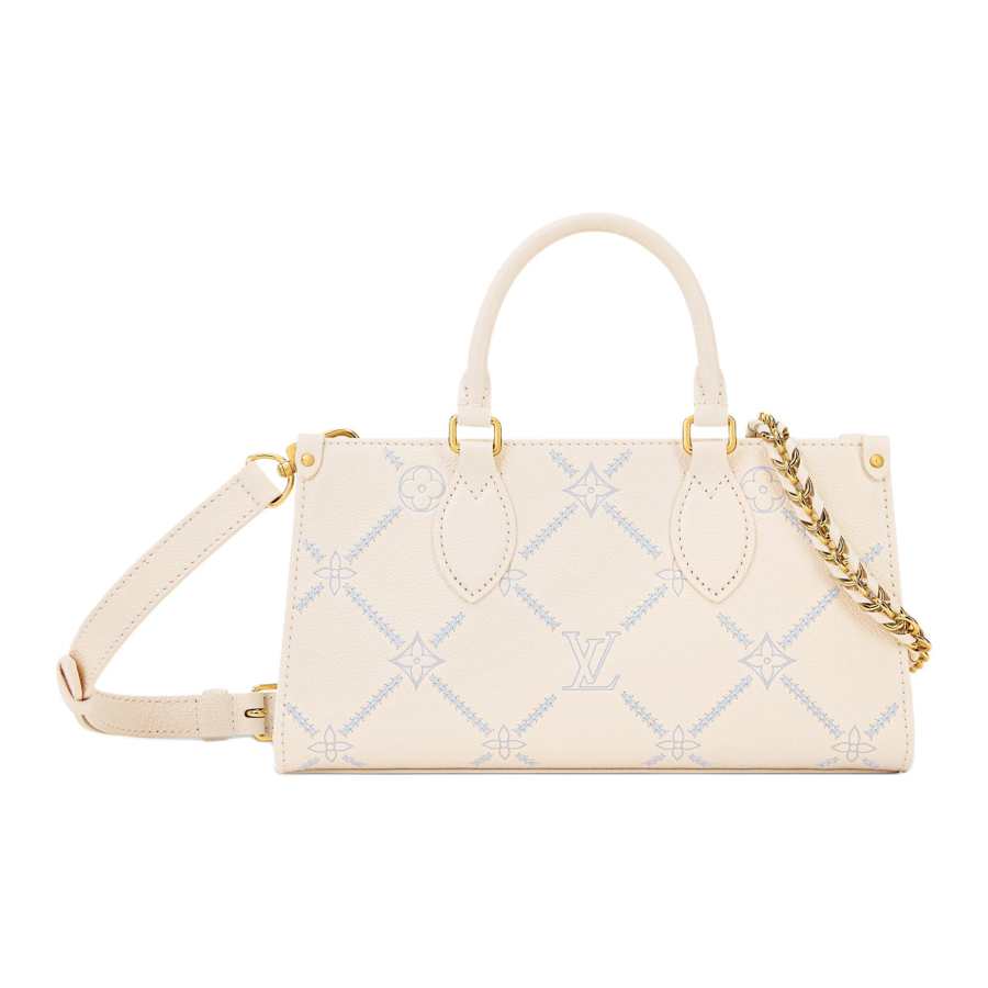 LOUIS VUITTON ONTHEGO EAST WEST Cow Leather Shoulder Bag, Crossbody Bag, Handbag Women's Beige