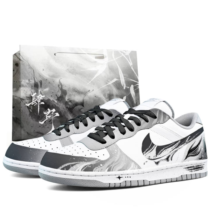 Nike Nike Big Cushioning Abrasion Resistant Lightweight Slip Resistant Low top Skateboard Shoes Men's White Black