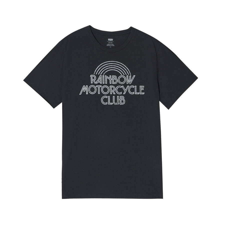 Levis T Shirts Unisex Black Crew Neck Moderate Straight Fit