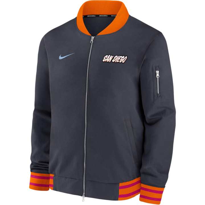 Nike Nike San Diego Padres Authentic Collection City Connect Men's Nike Mlb Full-Zip Bomber Jacket