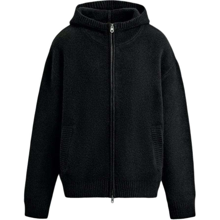 ZARA Sweaters Men's Black Hooded Moderate Cardigan