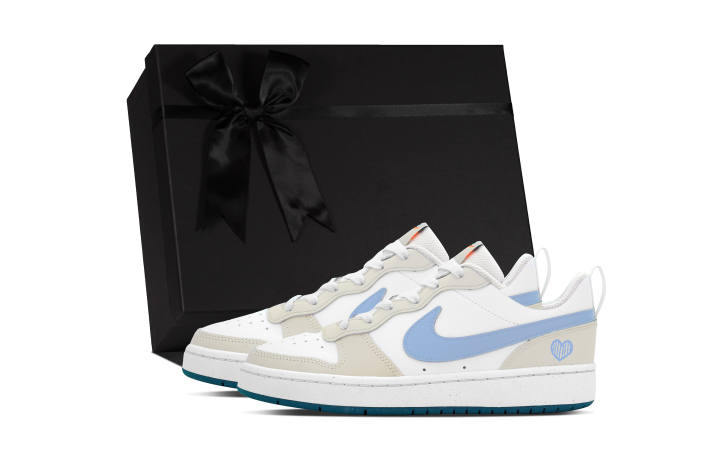 Nike Nike Court Borough 2 Biu Maris Sal Milk White Leather Slip Resistant Abrasion Resistant Low top