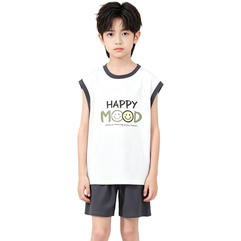 YALU Grade School Loungewear Sets Crew Neck Thin Stretch