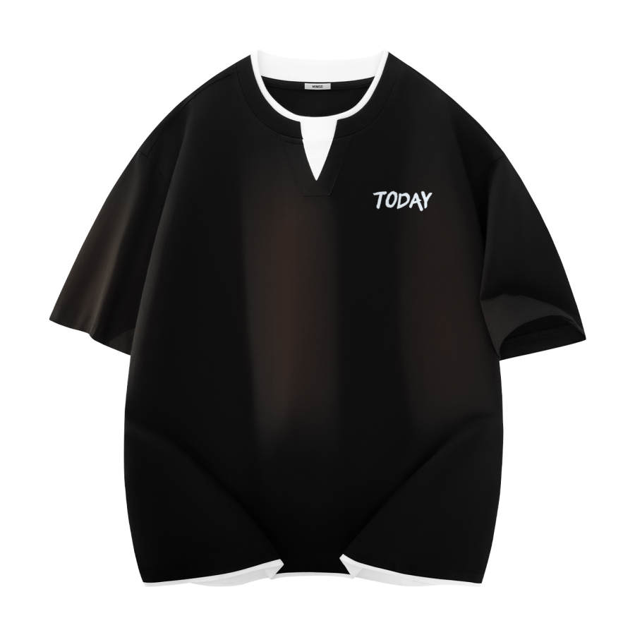 MINISO T Shirts Unisex Crew Neck Moderate Mock Two Piece