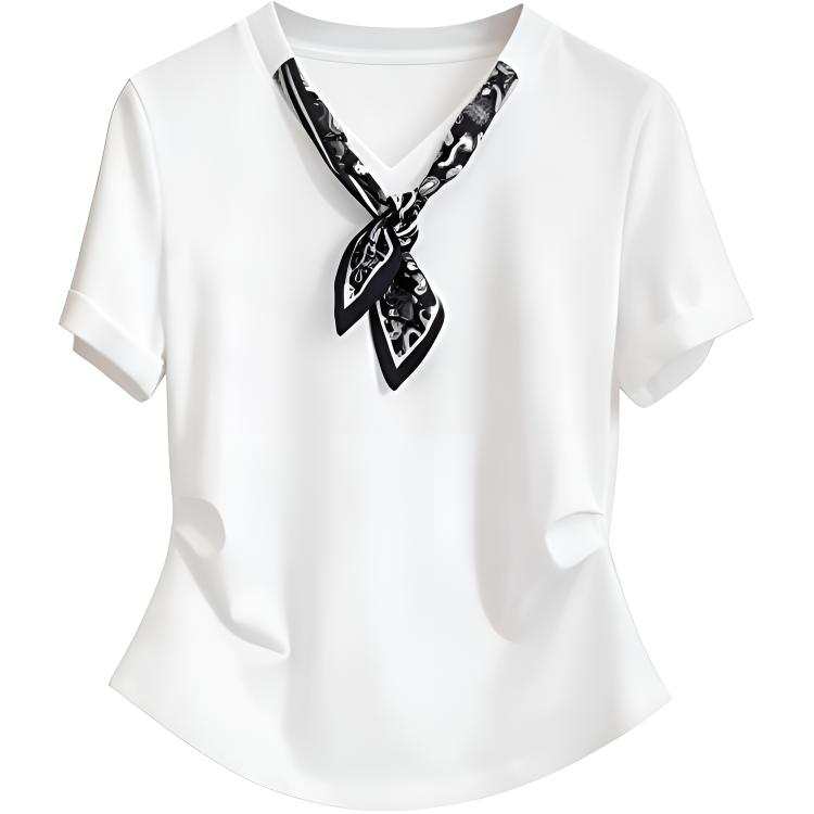 DUSHE T Shirts Women's V Neck Thin Nipped In Waist