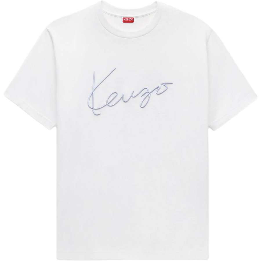 KENZO T Shirts Men's Ecru Crew Neck Moderate Straight Fit