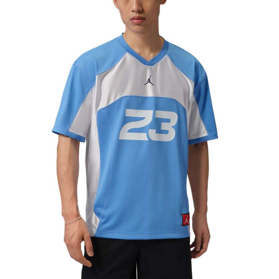 Jordan Jordan Flight T Shirts Men's University Blue/White/Midnight Marine Blue V Neck Moderate