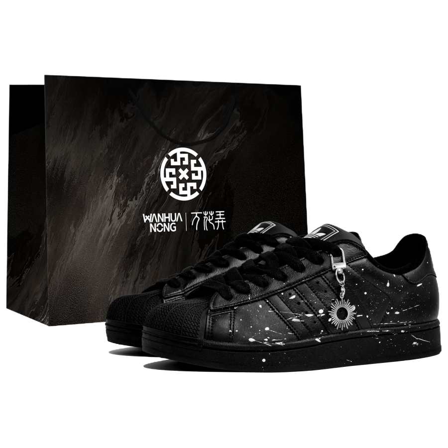 Adidas Adidas Superstar 2 Kaleidoscope, Night Sky Shooting Stars, Shopping Bag Abrasion Resistant Low top Skateboard Shoes