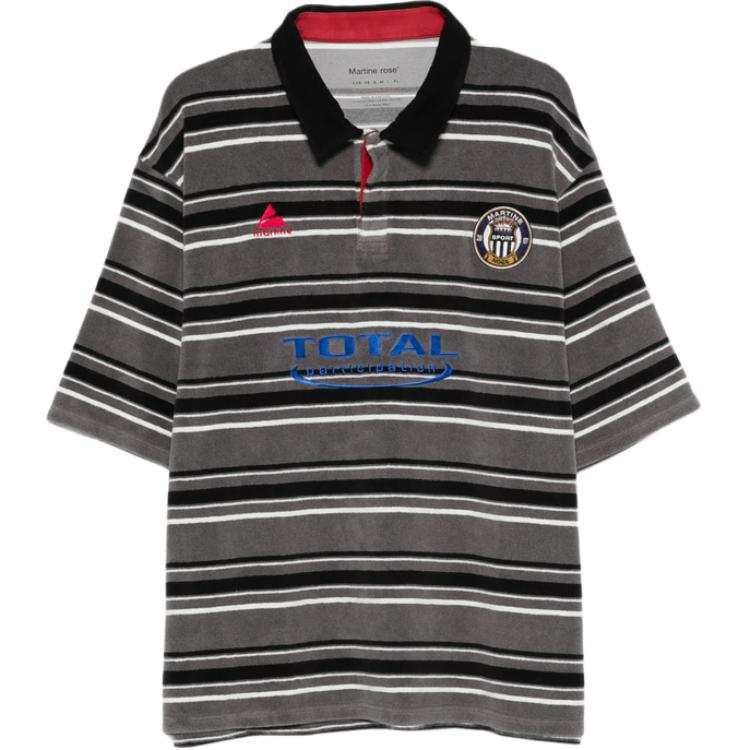 Martine Rose Polo Shirts Men's Gray Polo Collar Moderate Other