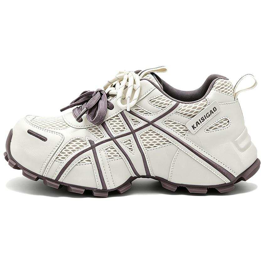 Lanza Chunky Sneakers Women's Low Top Beige Purple/Beige/Gray