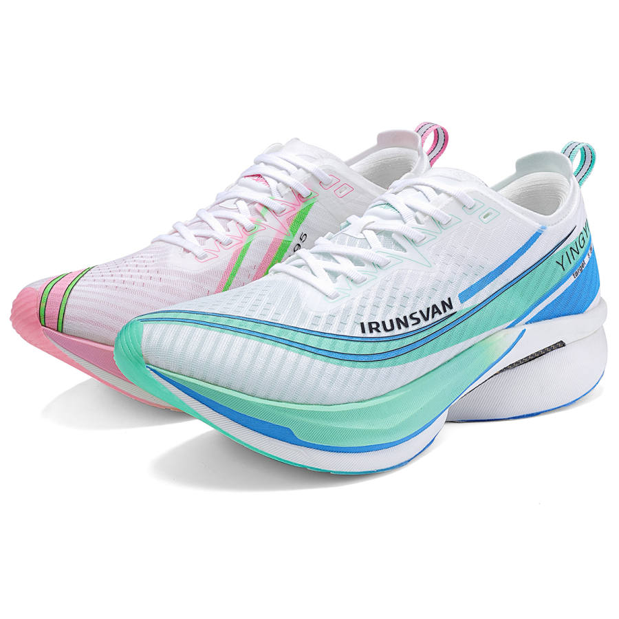 IRUNSVAN Running Shoes Unisex Mismatched Pink And Green Mountains