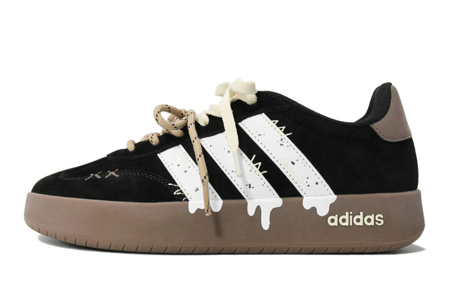 Adidas Adidas BARREDA Walking Planet, Flowing Heart, Artful Design Low top German Army Trainers Unisex Black White