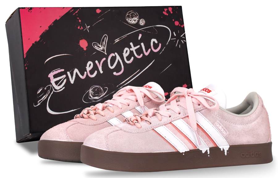 Adidas Adidas Vl Court Classic Berry Pie Balance Lightweight Low top German Army Trainers Unisex White Pink