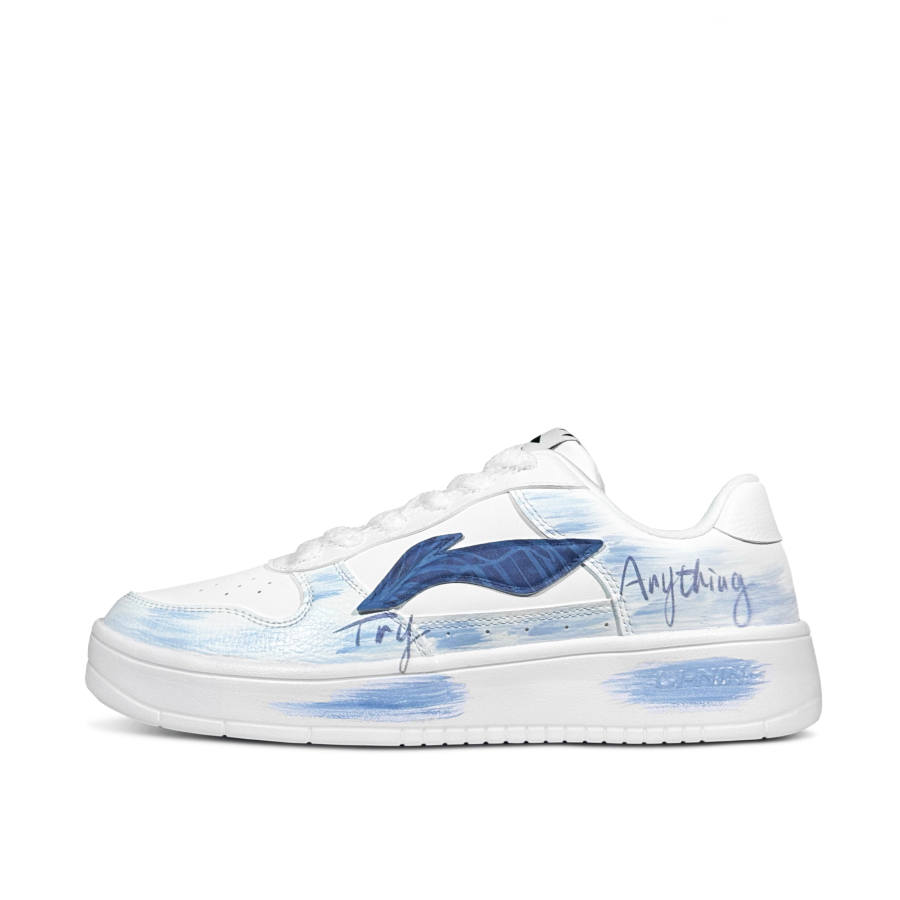 Li-Ning Li Ning Floating Boat Light Blue Whisper Slip Resistant Abrasion Resistant Low top Skateboard Shoes Men's Blue White