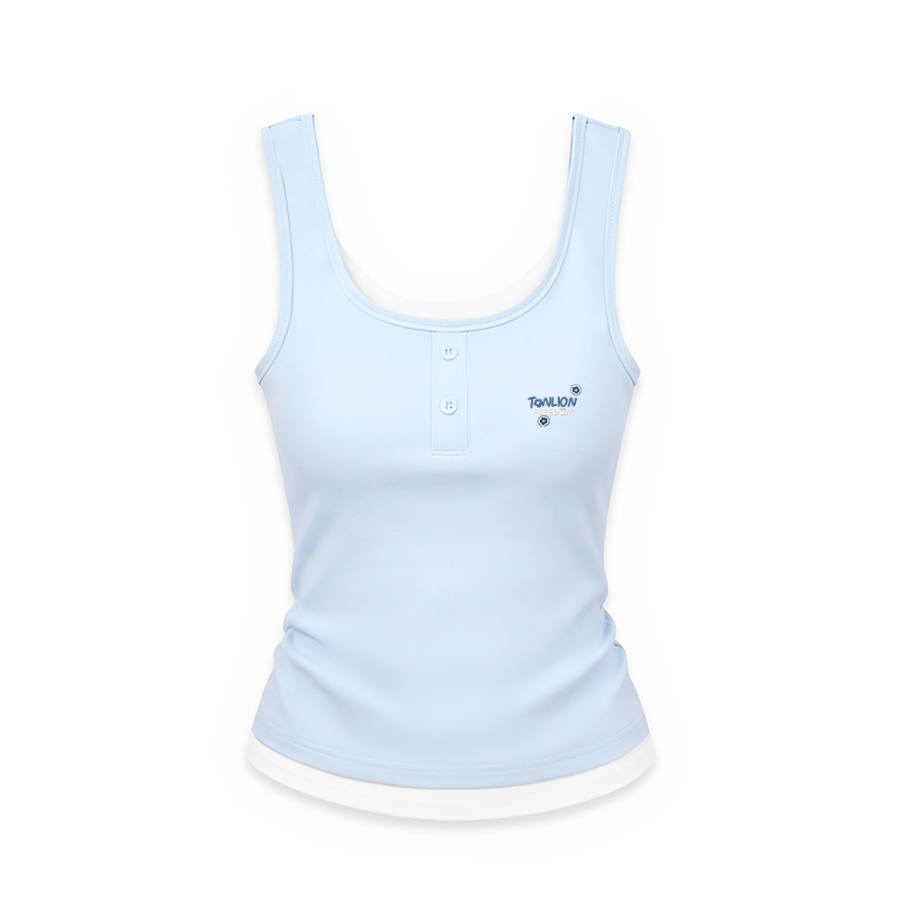 Tonlion Tank Tops Women's Double Collar Moderate Straight Fit