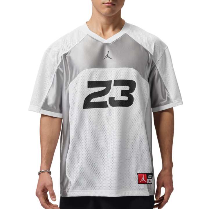 Jordan Jordan Flight T Shirts Men's White/Light Smoke Gray/Black V Neck Moderate