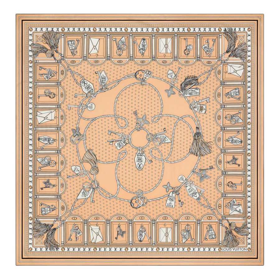 LOUIS VUITTON LOUIS VUITTON GETAWAY Sheep Wool Shawls Unisex Brown