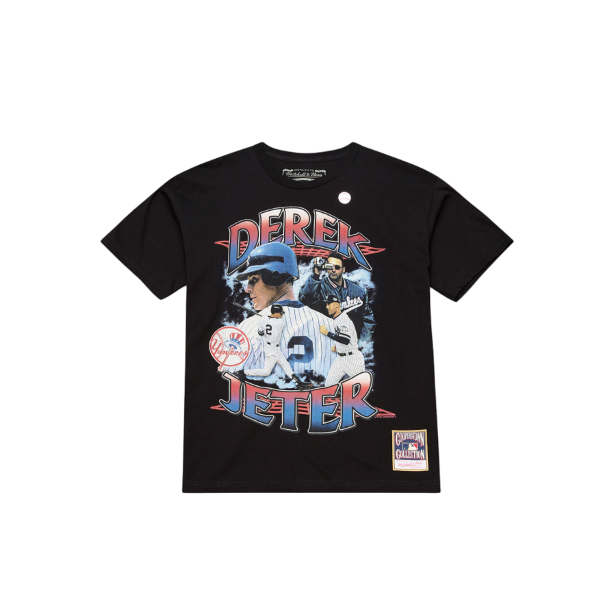 Mitchell Ness T Shirts Unisex New York Yankees Black Crew Neck Moderate Straight Fit