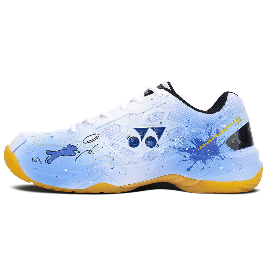 YONEX Power Cushion Abrasion Resistant Moisture Wicking Coverage Low top Badminton Shoes Unisex White Blue