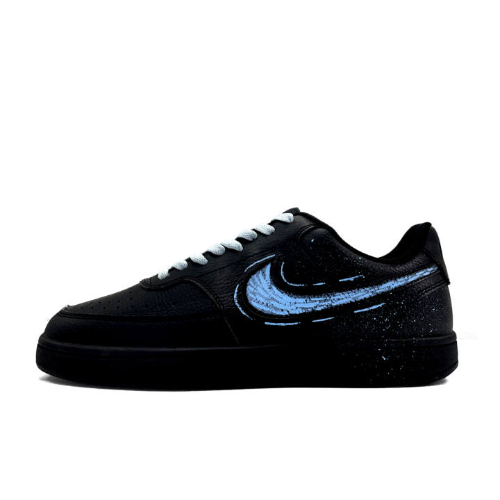 Nike Nike Court Vision Low Obsidian Ice Blue Synthetic Leather Cushioning Abrasion Resistant Low top Skateboard Shoes Unisex