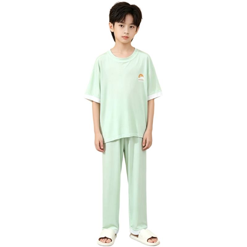 YALU Grade School Loungewear Sets Crew Neck Thin Foldable Stretch