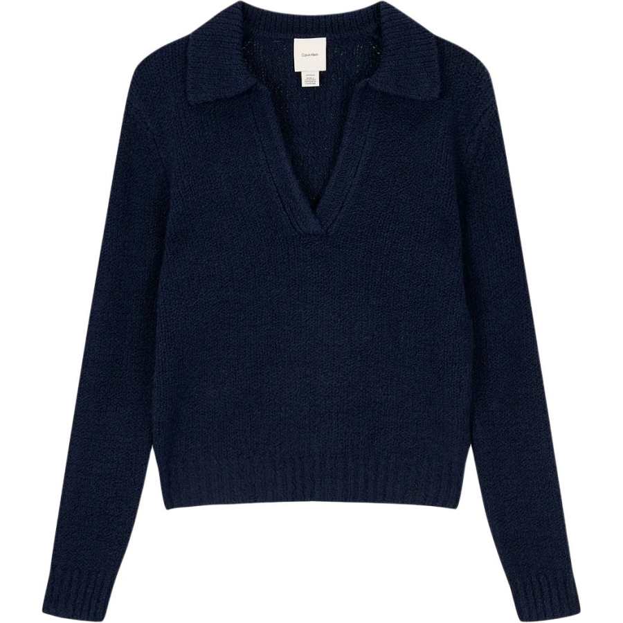 Calvin Klein Sweaters Women's Dark Blue Lapel Moderate Other