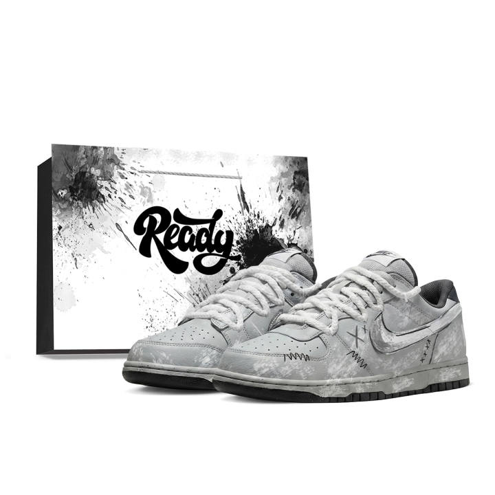 Nike Nike Big Low top Skateboard Shoes Men's Gray White Black