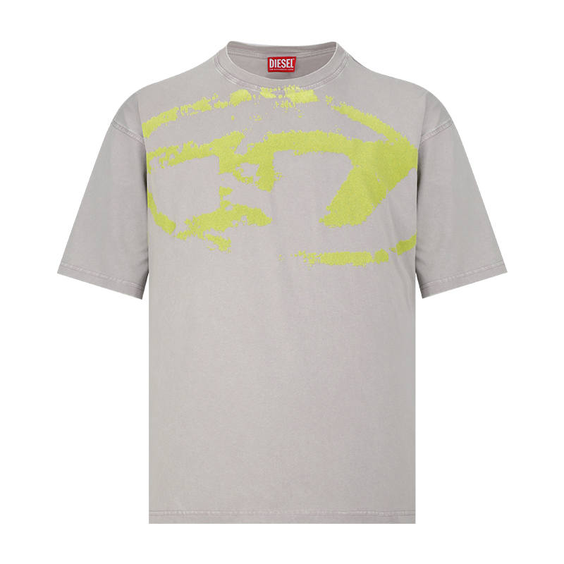DIESEL Short Sleeved T Shirts Men's Light Gray