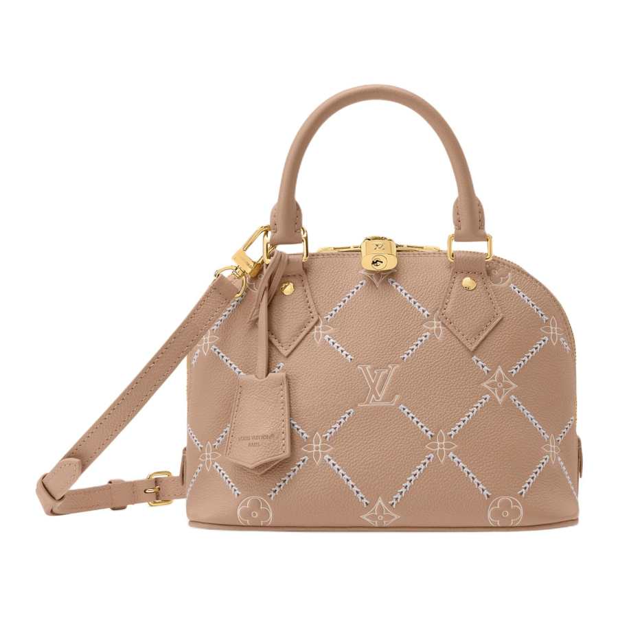 LOUIS VUITTON Alma BB Cow Leather Handbag Mini Women's Coffee