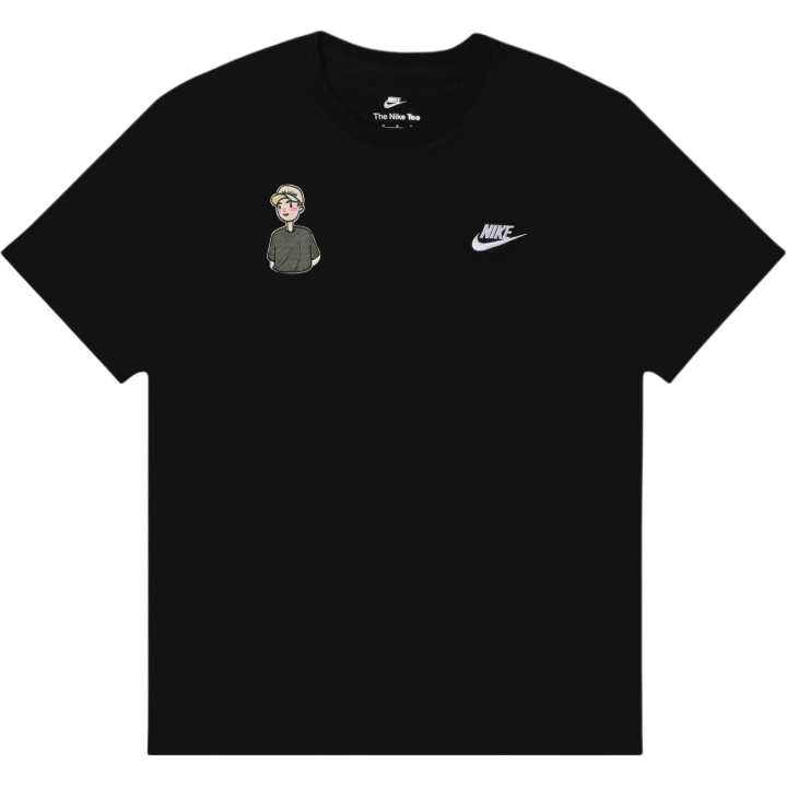 Nike Nike Sportswear T Shirts Men's Black Crew Neck Moderate Straight Fit